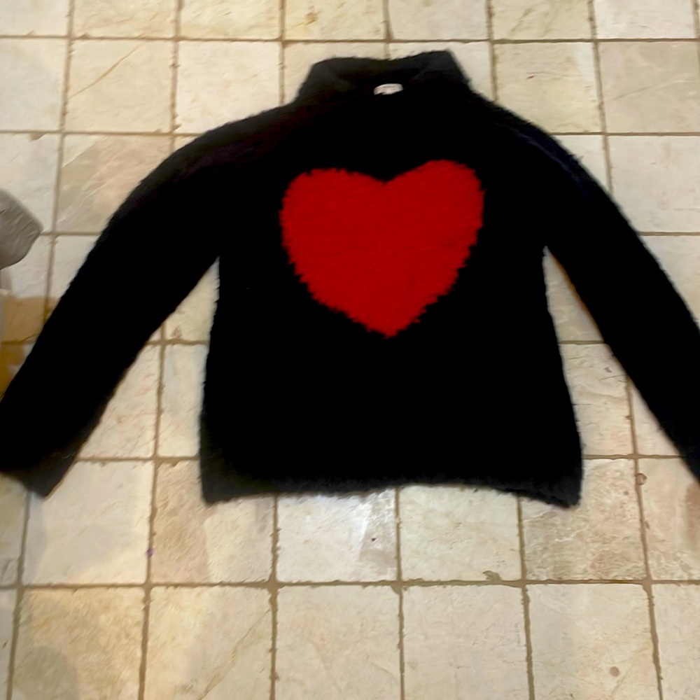 Crew cuts heart sweater navy blue and red